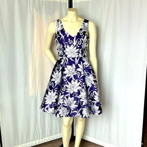 NWT Liza Luxe Vibrant purple floral A-line dress